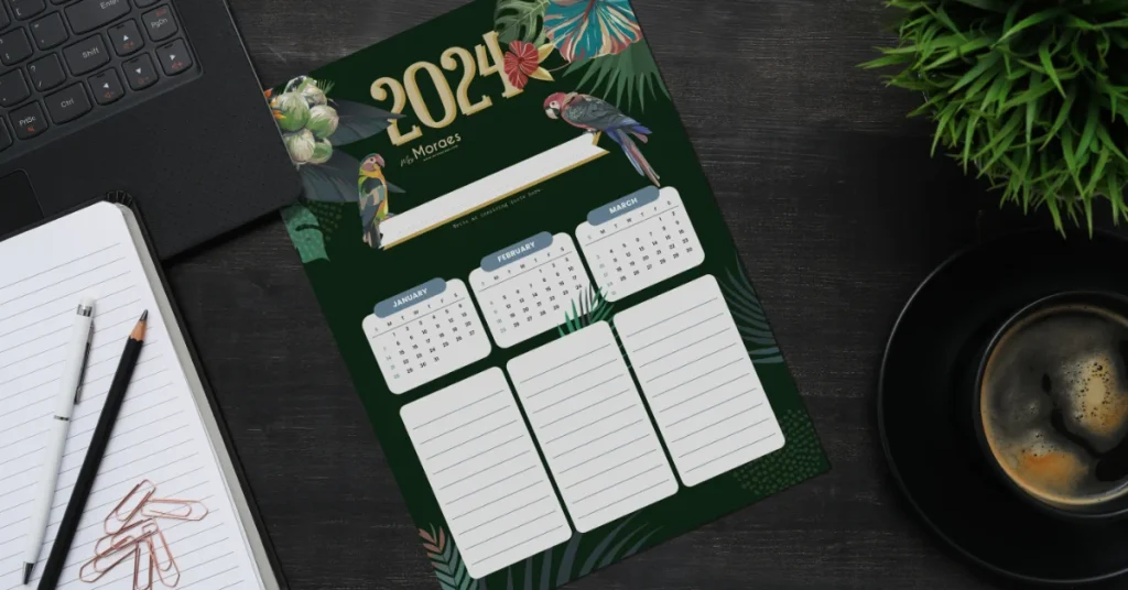 Printable Tropical Calendar by Mers Moraes