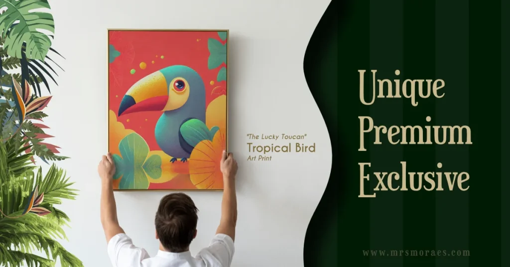 00 Bird Art Print The Lucky Toucan Tropical Printable Wall Art